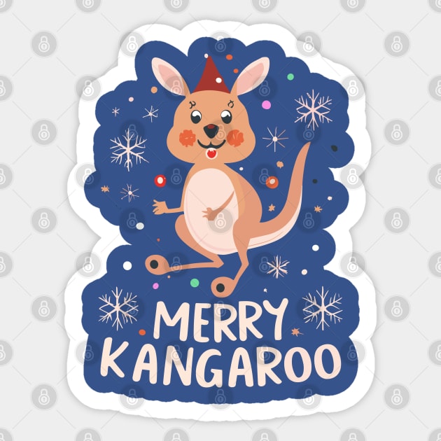 Joyful Kangaroo Kids Merry Kangaroo Sticker by Quote'x